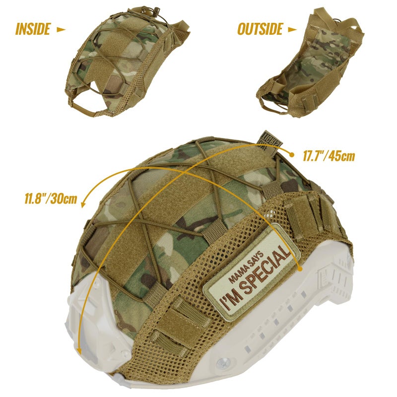 OneTigris Helmet Cover, Tactical Cloth Cover for Fast Helmet in Size L or M/L, XL or L/XL, Bump Helmet in Size XL or L/XL - ZKB12 No Helmet - Image 4
